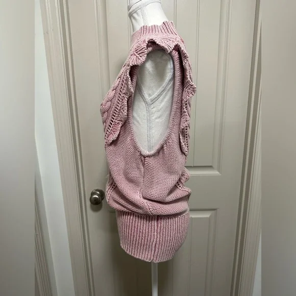 White House Black Market Pink and Cream Knit Top - Picture 4 of 6